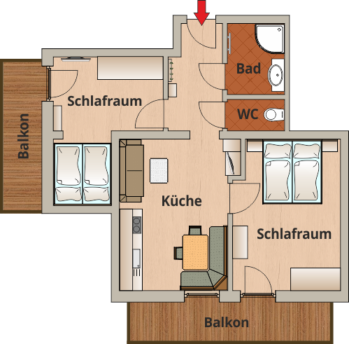 Skizze Appartement Tanja